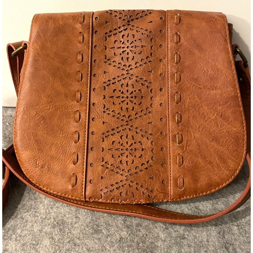 BOC Brown/Tan Shoulder Bag 11 x 9 Adjustable Strap #2109